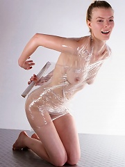 Young Eliza wrapped in plastic